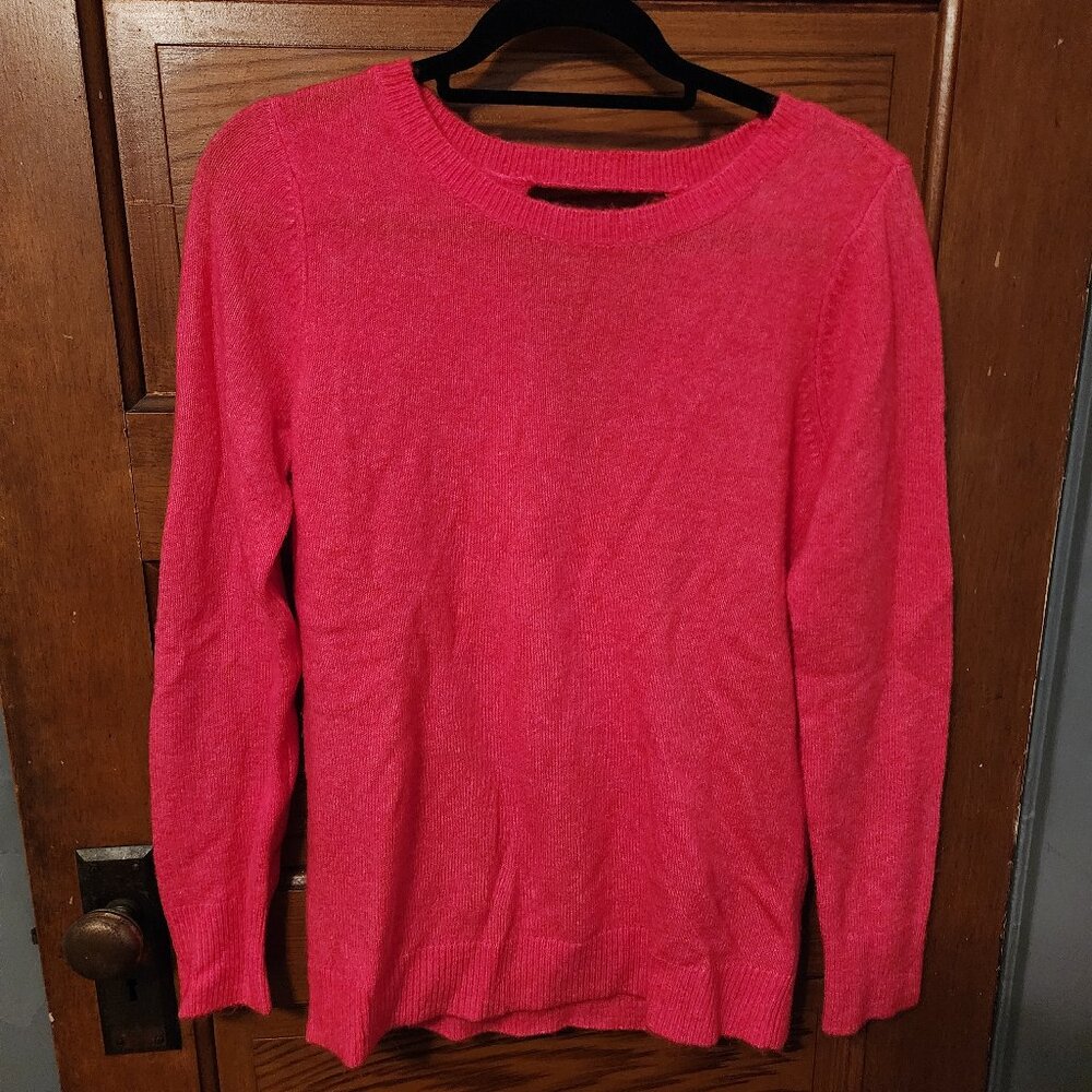Loft Pink Sweater, size medium, cross back